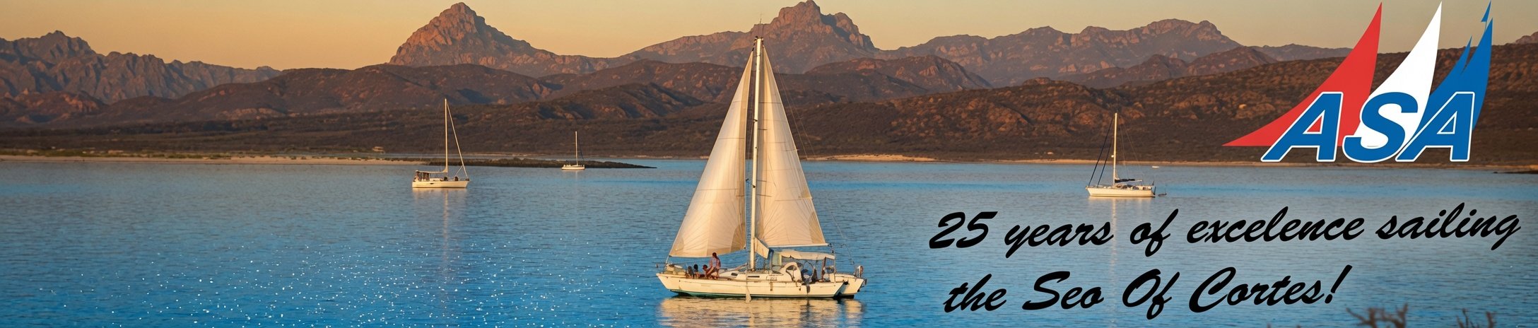 Sailboats on the Sea of Cortez near San Carlos, Mexico — ASA affiliated sailing school, 25 years of excellence