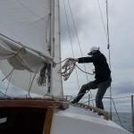 Dave Coils Halyard after Reefing Main Sail